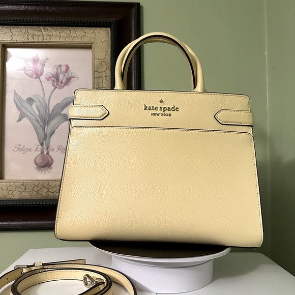 ♥️♣️ KATE SPADE ♠️♥️ STACI MEDIUM SATCHEL LEMON FOND🍋 - Picture 11 of 12